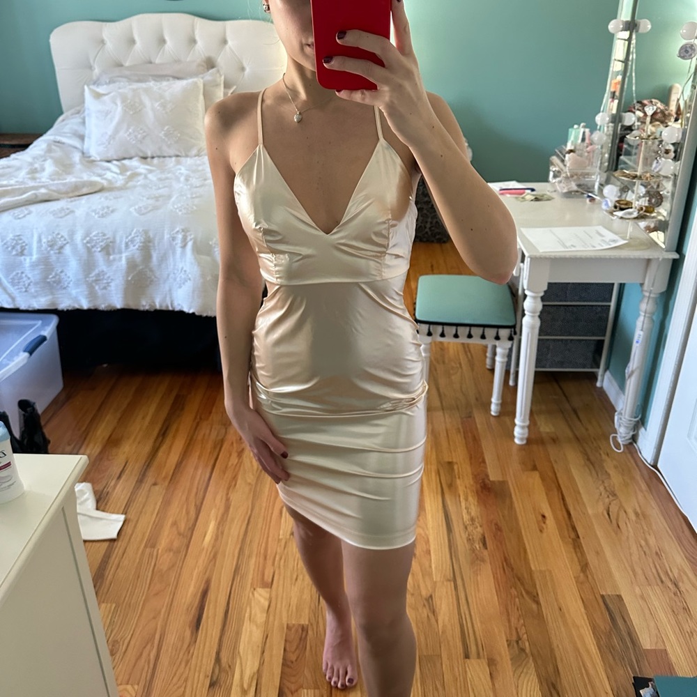 Nasty Gal Light Pink Latex Dress